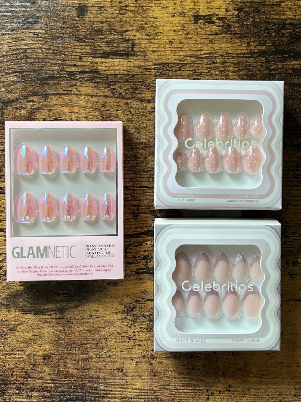 Spring Press On Nail Bundle Glamnetic Prism + Pink Floral Dot Sets NWT - Picture 3 of 5